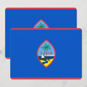 国旗の付いたグアム愛国的な招待状 招待状 (正面/裏面)