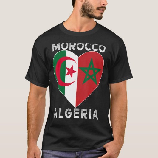 国旗の愛モロッコAlgeria I Love Morocco Algeria S Tシャツ (正面)