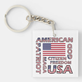 国旗の文字アメリカの星とストライプパトリオット キーホルダー