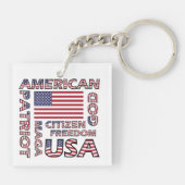 国旗の文字アメリカの星とストライプパトリオット キーホルダー (裏面)