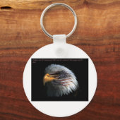 国旗の背景を持つ愛国的なワシ キーホルダー (正面)