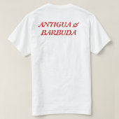国旗の色の Antigua + Barbuda Tシャツ (デザイン裏面)