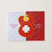 国旗をまとったスイスの天使 ブロンドの髪 ジグソーパズル (横)