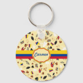 国旗を持つコロンビアの象徴的なアイテム キーホルダー (正面)