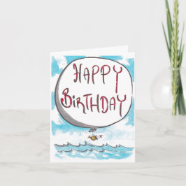 国旗を振るペンギン誕生日カード シーズンカード