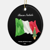 *~*国旗イタリアンイタリアBuon Natale写真クリスマス セラミックオーナメント (左)