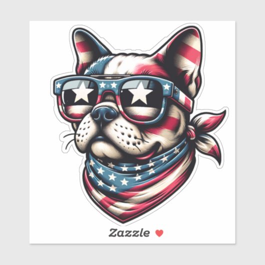 国旗クールの色合いを持つ愛犬 シール (シート)