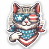 国旗クールの色合いを持つ愛猫 シール (正面)