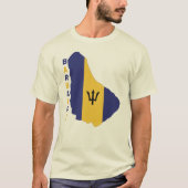 国旗マップ バルバドス Tシャツ (正面)