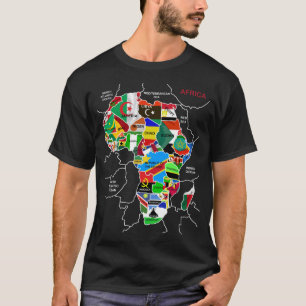 国旗付きアフリカ地図 Tシャツ