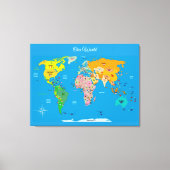 国旗付き世界地図   キャンバスプリント (正面)