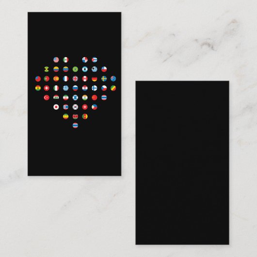 国旗国際的ハート旅行中毒 名刺 (正面/裏面)