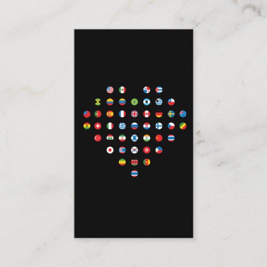 国旗国際的ハート旅行中毒 名刺 (正面)