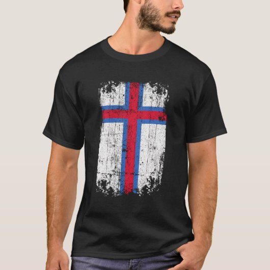 国旗土産グランジ国旗フェロー Tシャツ (正面)