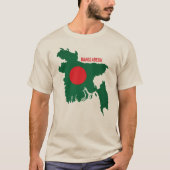 国旗地図デザイン バングラデシュ Tシャツ (正面)