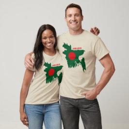 国旗地図デザイン バングラデシュ Tシャツ