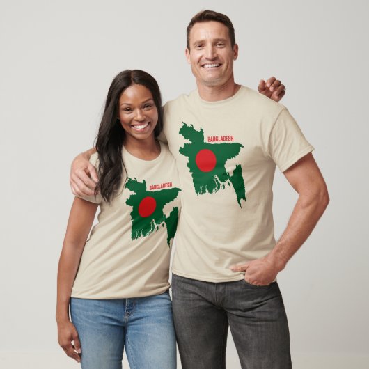 国旗地図デザイン バングラデシュ Tシャツ (ユニセックス)