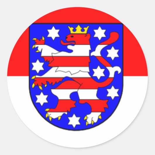 国旗 – フラッグ – ファーネドイツチューリンギアチューリンゲン ラウンドシール (正面)