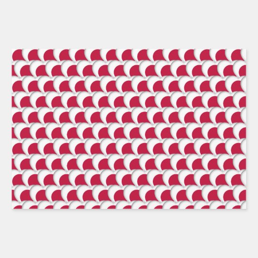 国日本の旗・ハート・日本ファッション/ギフトセット日本 ラッピングペーパーシート (正面2)