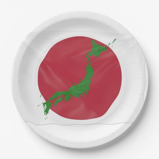 国日本の旗 ペーパープレート (正面)