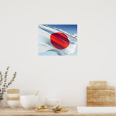 国日本の旗 ポスター (キッチン)