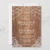 国木および素朴なレースの結婚式招待状 招待状 (正面)