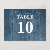 国木素朴材ヴィンテージテーブル番号カード ポストカード (裏面)