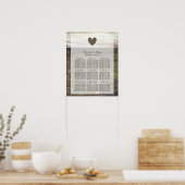 国材ハート結婚の座席表 ポスター (キッチン)