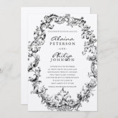 国枠素朴結婚式招待状テンプレート 招待状 (正面/裏面)