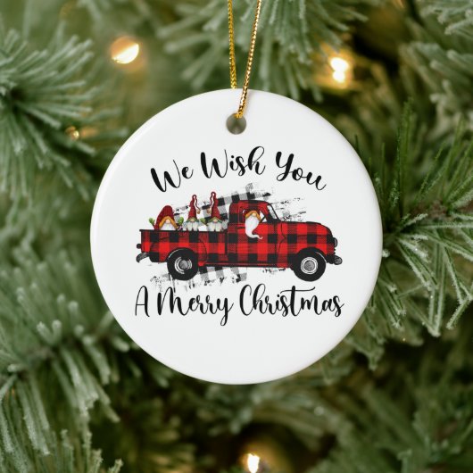 国格言クリスマストラック追加気持ち セラミックオーナメント (ツリー)
