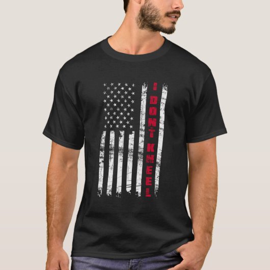 国歌アメリカ国旗をひざまずかない Tシャツ (正面)