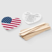 国歌斉唱のハート型の旗 ハンドファン (組立なし)