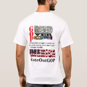 国民に対する強欲アメリカはGOPに投票 Tシャツ (裏面)