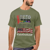 国民に対する強欲アメリカはGOPに投票 Tシャツ (正面)