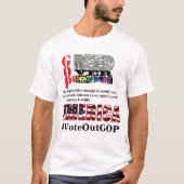 国民に対する強欲アメリカはGOPに投票 Tシャツ (正面)