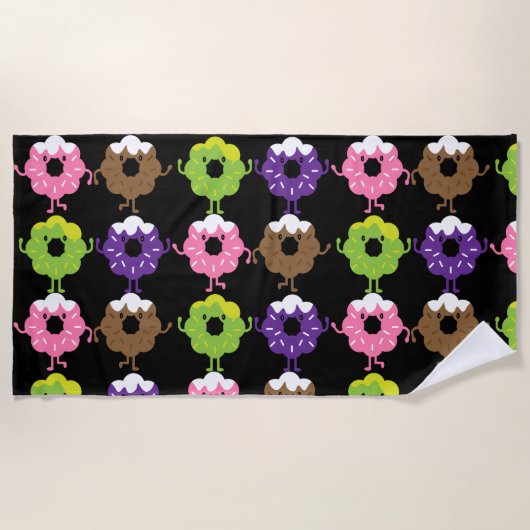 国民のドーナツの日 ビーチタオル (正面)