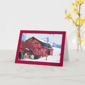 国民のパイクの大きく赤い納屋 カード (黄色い花)