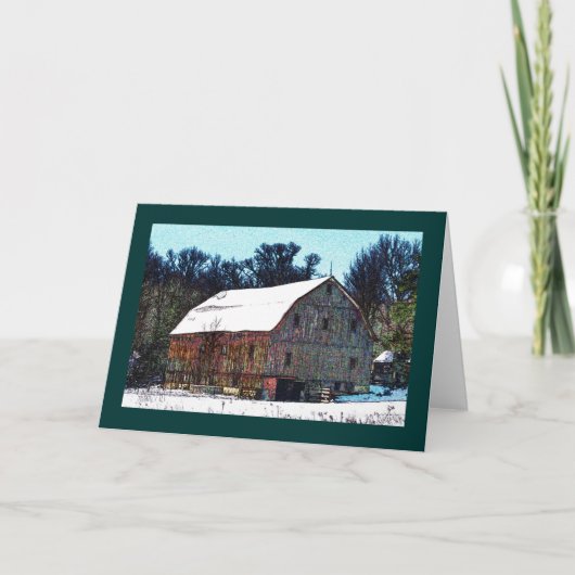 国民のパイクの風化させた木の納屋 カード (正面)