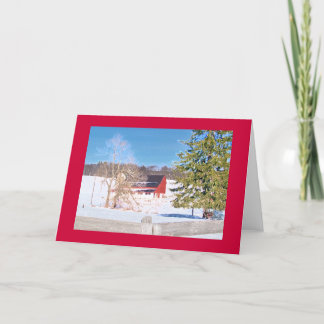 "国民のパイク"の塀の後ろの赤い納屋 カード