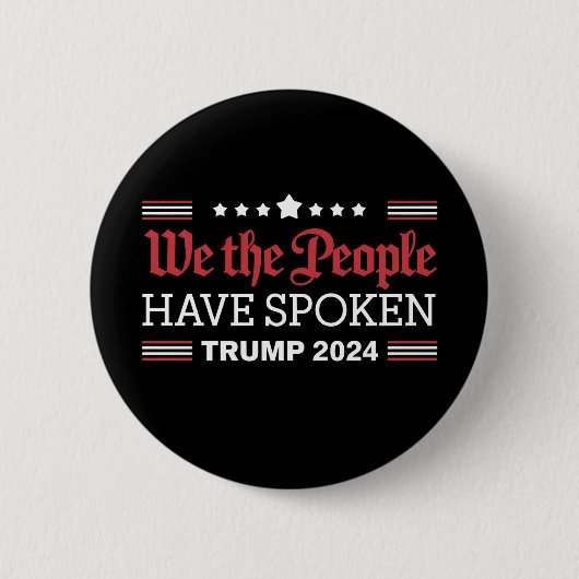 国民の声が届いた トランプ 2024 缶バッジ (正面)