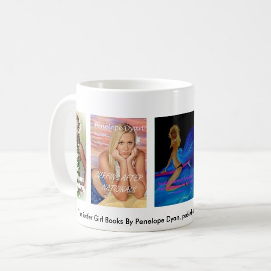 国民の後でサーフするサーファーの女の子の夏Su… コーヒーマグカップ (正面左)