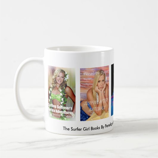 国民の後でサーフするサーファーの女の子の夏Su… コーヒーマグカップ (左)