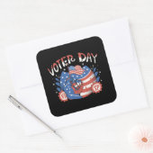 国民の投票権登録日 スクエアシール (封筒)