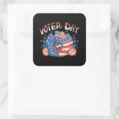 国民の投票権登録日 スクエアシール (バッグ)