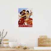 国民の統一を懸命として鋼として!北朝鮮 ポスター (キッチン)