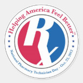 国民の薬学の技術者日の2012年のステッカー ラウンドシール (正面)