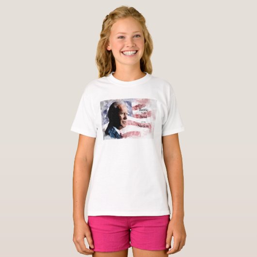 国民の魂のための戦いを伴うジョーバイデン氏 Tシャツ (正面フル)