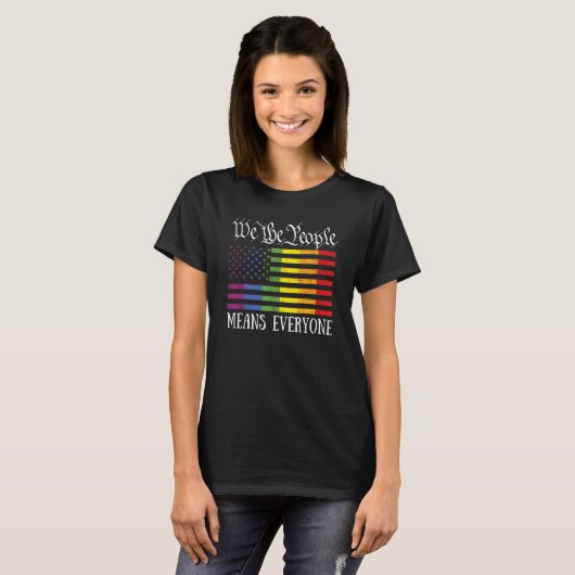 国民は皆Lgbtの旗ゲイプライドMを意味する Tシャツ (正面フル)