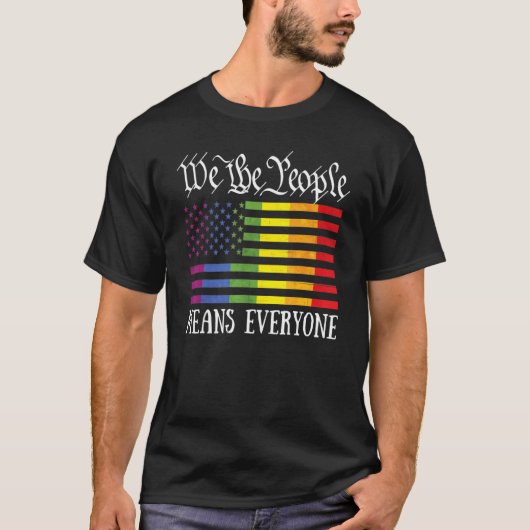 国民は皆Lgbtの旗ゲイプライドMを意味する Tシャツ (正面)