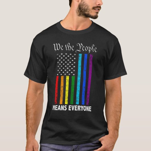 国民は皆Lgbt Usa国旗を意味する Tシャツ (正面)